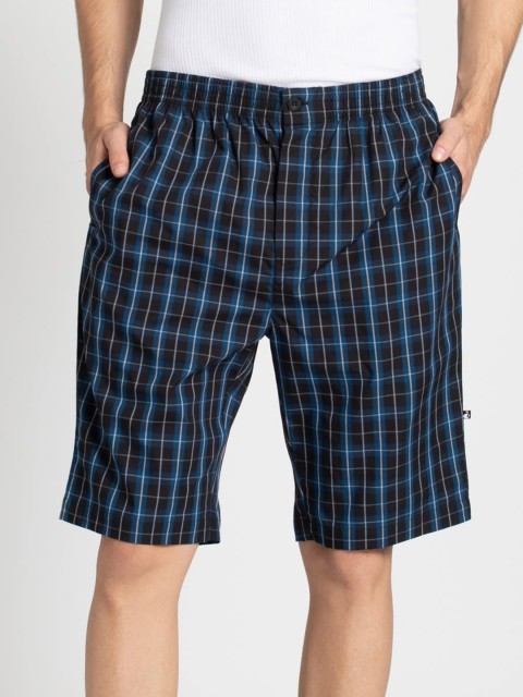 

Jockey Men Black & Blue Checked Lounge Shorts
