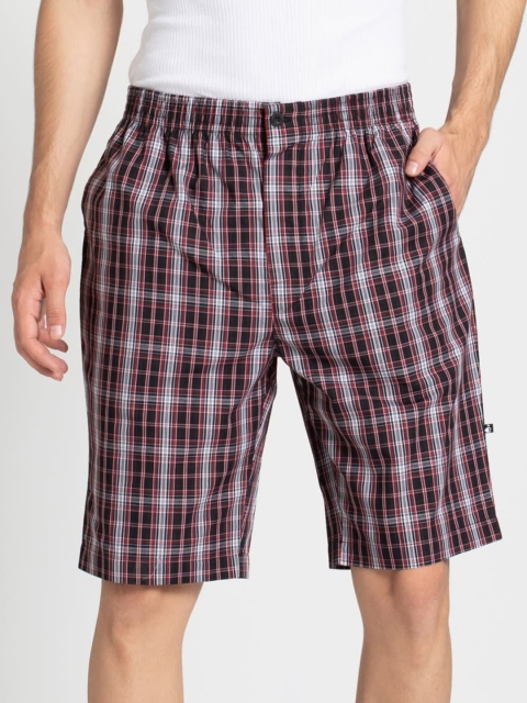 

Jockey Men Red & Black Checked Lounge Shorts