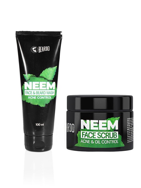 

Beardo Men Neem Face and Beard Wash & Oil Control Face Scrub, Black