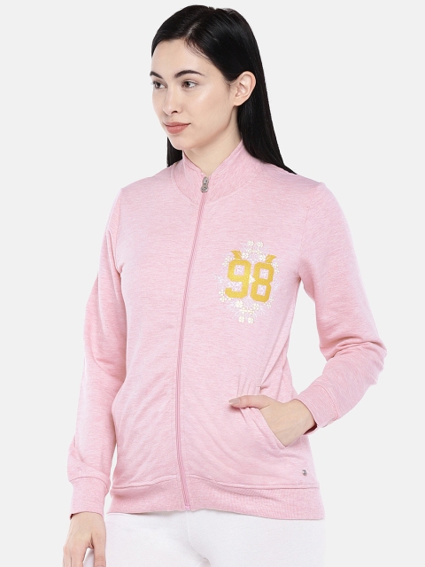 

Sweet Dreams Women Pink Solid Sweatshirt with Print Detail