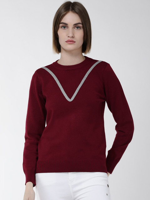 

Fort Collins Women Maroon Solid Acrylic Sweater