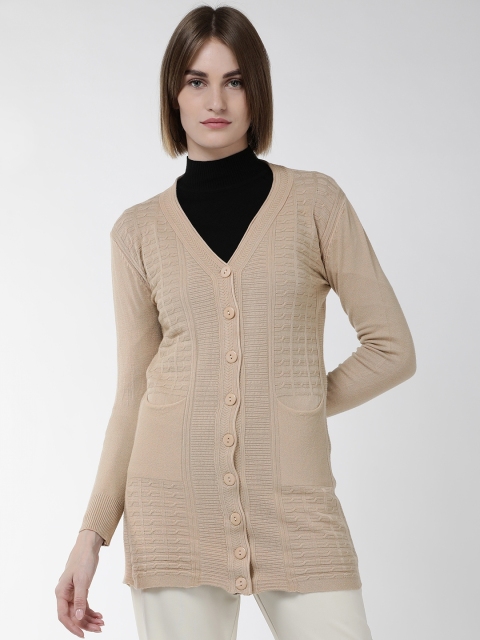 

Fort Collins Women Beige Self Design Cardigan