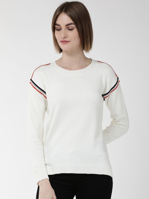 

Fort Collins Women Cream-Coloured Solid Acrylic Sweater