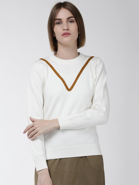 

Fort Collins Women Off-White Solid Sweater