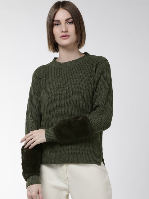 

Fort Collins Women Olive Green Ribbed Sweater