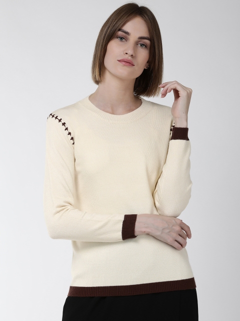 

Fort Collins Women Off-White Solid Acrylic Sweater