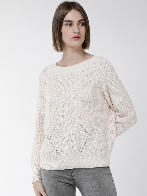 

Fort Collins Women Cream-Coloured Self Design Sweater