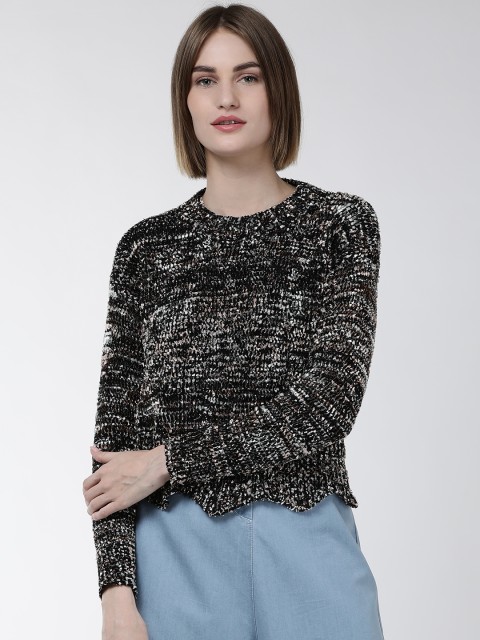 

Fort Collins Women Black & White Self-Design Sweater