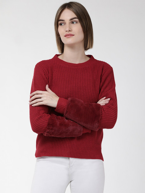 

Fort Collins Women Red Solid Sweater