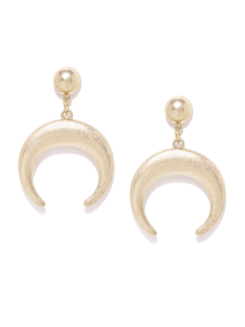 

Forever New Gold-Toned Crescent Shaped Drop Earrings