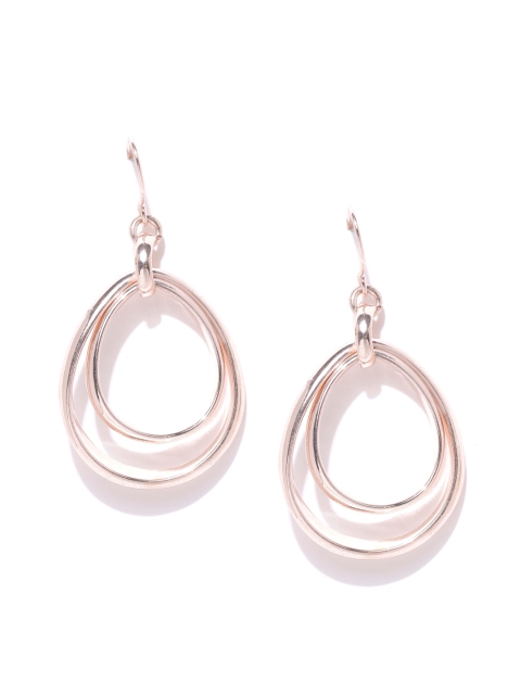 

Forever New Rose Gold-Toned Teardrop Shaped Drop Earrings