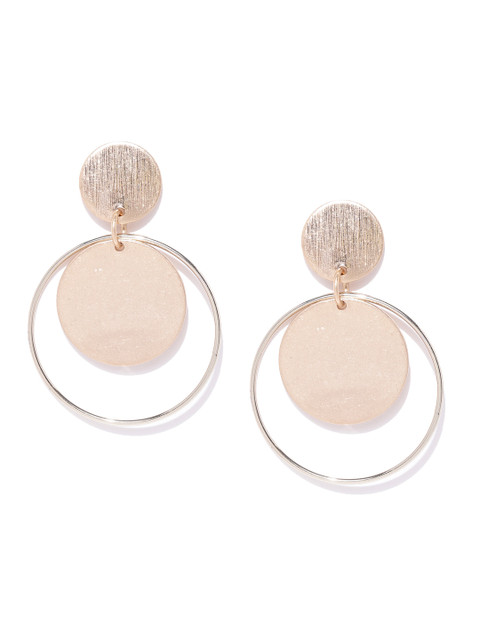 

Forever New Gold-Toned Circular Drop Earrings