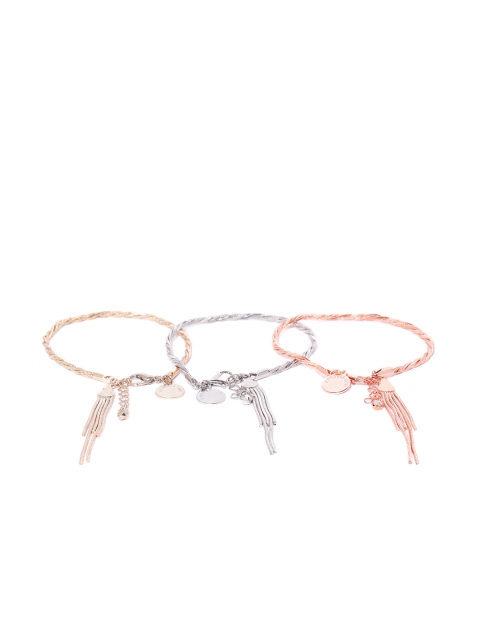 

Forever New Set of 3 Tasselled Bracelets, Rose gold