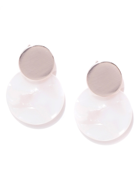 

Forever New Gold-Toned & Off-White Circular Drop Earrings