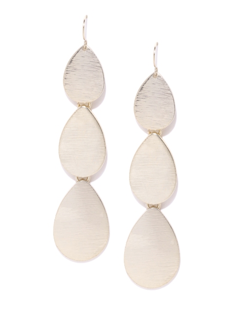 

Forever New Gold-Toned Teardrop Shaped Drop Earrings