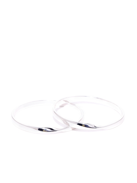 

Forever New Set of 2 Silver-Toned Twist Bangles