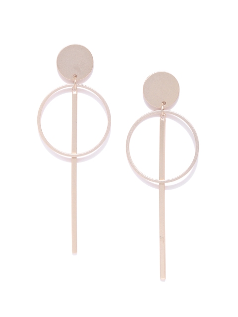 

Forever New Muted Gold-Toned Contemporary Drop Earrings