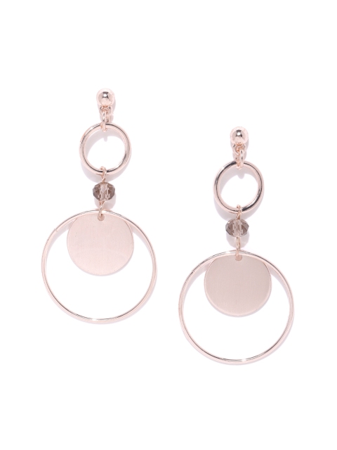 

Forever New Rose Gold-Toned Circular Drop Earrings