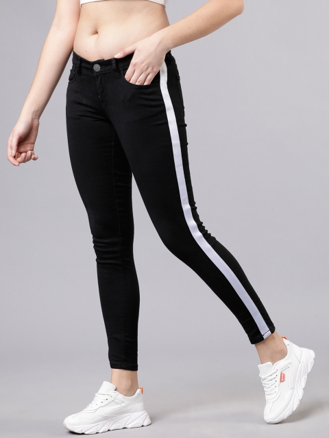 Women Black Super Skinny Fit Mid-Rise Clean Look Jeans