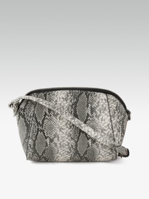

DOROTHY PERKINS Grey & Black Snake Skin Textured Sling Bag