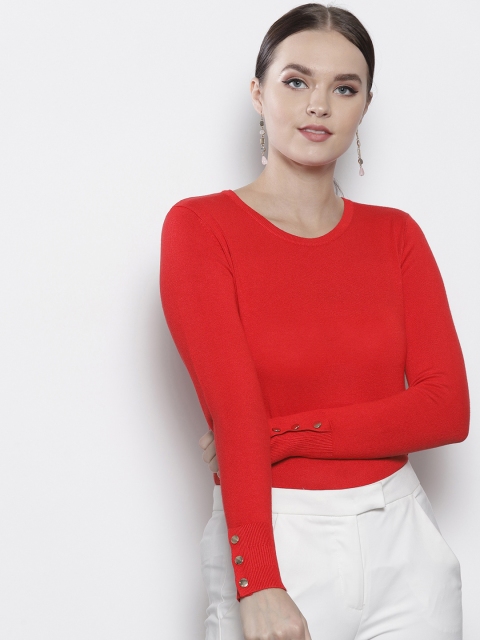 

DOROTHY PERKINS Women Red Solid Petite Sweater