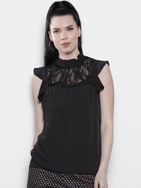 

DOROTHY PERKINS Women Black Solid Top