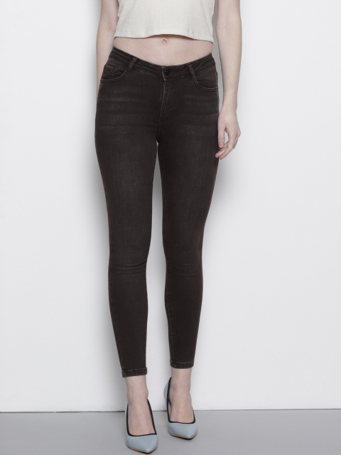 

DOROTHY PERKINS Women Charcoal Grey High Stretch Skinny Fit Clean Look Jeans