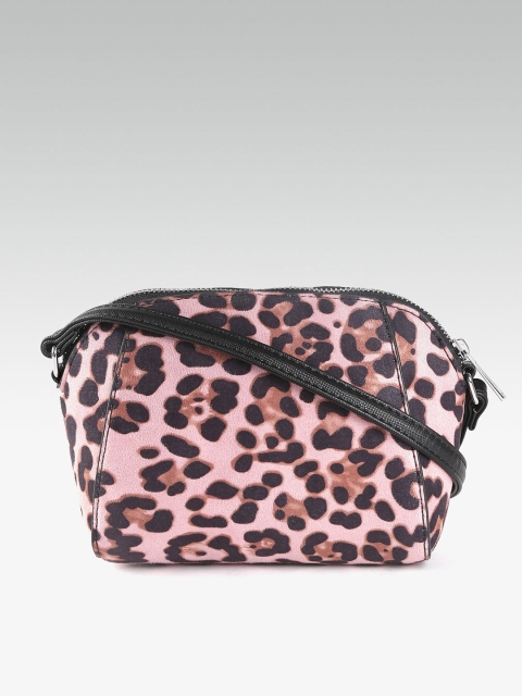 

DOROTHY PERKINS Pink & Brown Leopard Print Sling Bag