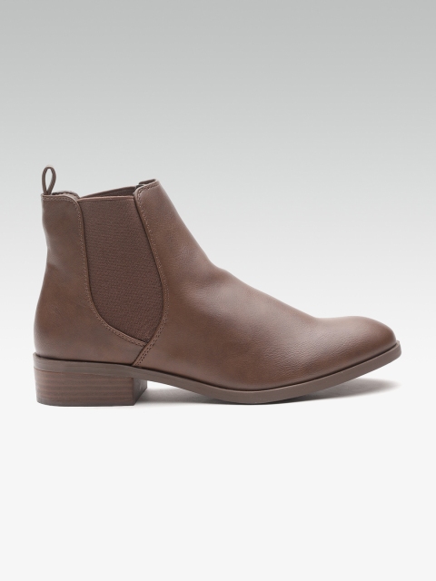 

DOROTHY PERKINS Women Brown Solid Mid-Top Chelsea Boots