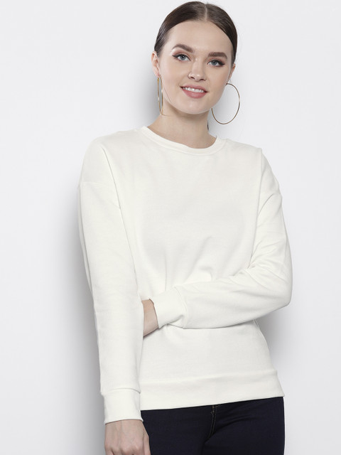 

DOROTHY PERKINS Women Off-White Solid Sweatshirt