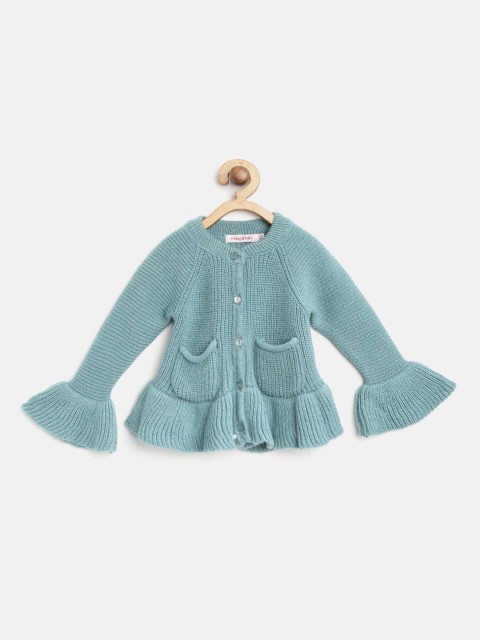 

Wingsfield Girls Blue Solid Cardigan
