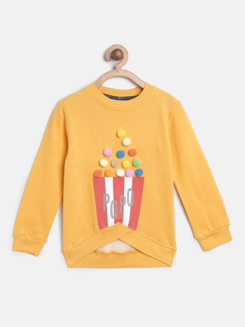

Nauti Nati Girls Yellow Printed Sweatshirt