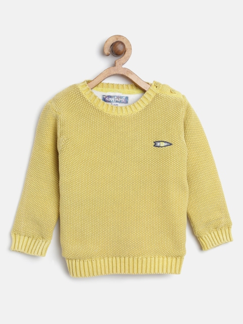 

Nauti Nati Boys Yellow Solid Sweater