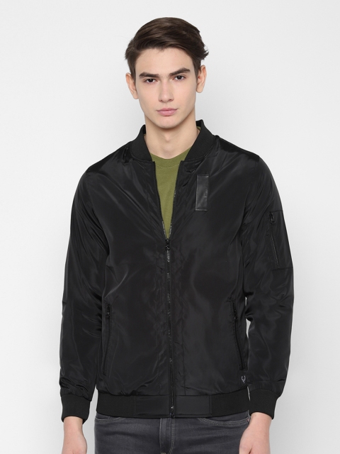 

Allen Solly Men Black Solid Bomber Jacket
