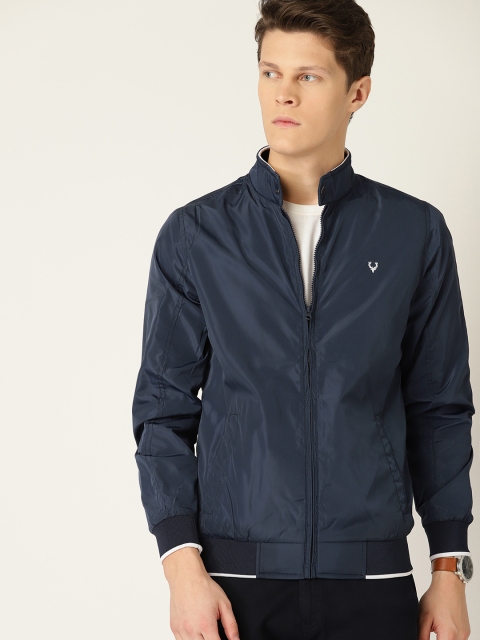 

Allen Solly Men Navy Blue Solid Bomber Jacket