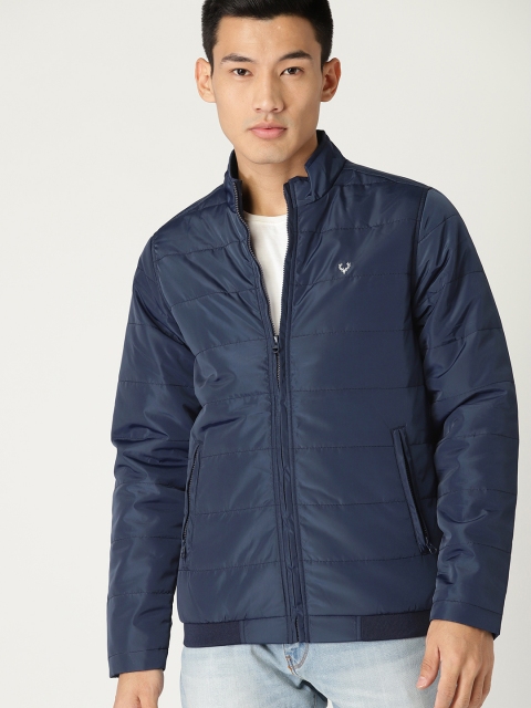 

Allen Solly Men Navy Blue Solid Tailored Jacket