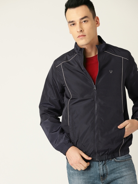 

Allen Solly Men Navy Blue Solid Lightweight Bomber Jacket