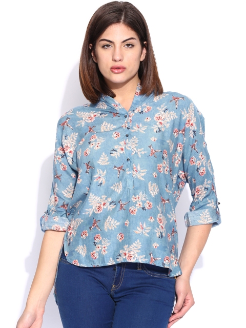 

Tokyo Talkies Blue Printed Top