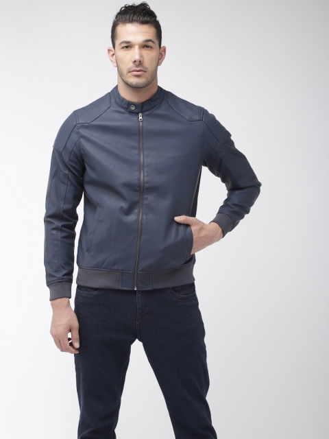 

Flying Machine Men Blue Solid Jacket