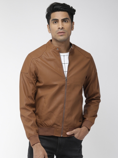 

Flying Machine Men Brown Solid Bomber Jacket