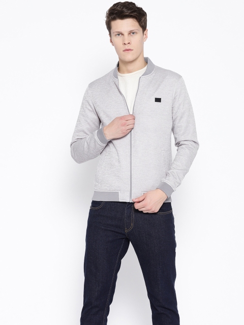 

Flying Machine Men Grey Solid Bomber Jacket