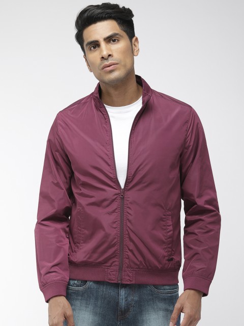 

Flying Machine Men Burgundy Solid Bomber Jacket