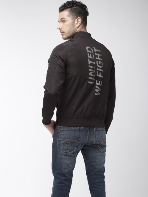 Men Black Solid Jacket
