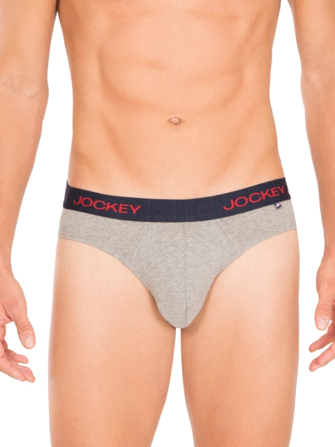 

Jockey Men Grey Melange Solid Briefs US59-0105