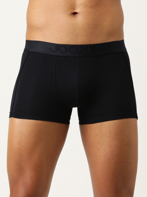 

Jockey Men Black Solid Trunks IC25-0105-BTLGY