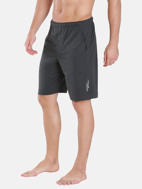 

Jockey Men Grey Solid Regular Fit Regular Shorts