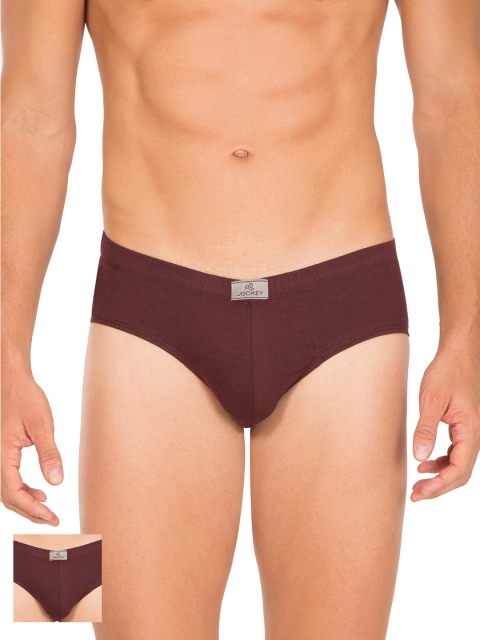 

Jockey Men Pack of 2 Burgundy Solid Briefs 8035-0205