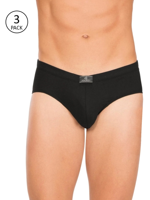 

Jockey Men Pack of 3 Black Solid Briefs 8035-0305