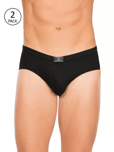 

Jockey Men Pack of 2 Black Solid Modern Fit Basic Briefs 8035-0205