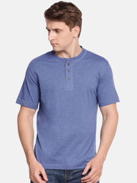 

Jockey Men Blue Printed Henley Neck T-shirt